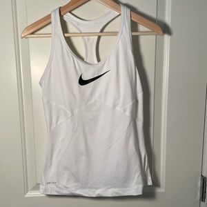 Nike Dri-Fit White Racerback Tank with Sports Bra